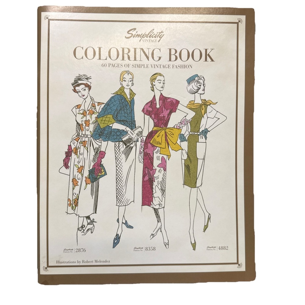 New Fashion Simplicity Sewing Vintage Pattern Clothing Store Adult Coloring Book